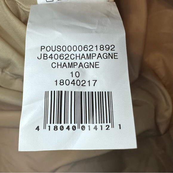 NWT DAVID'S BRIDAL satin and chiffon ball gown with ruched waist champagne sz 10 - Picture 15 of 15